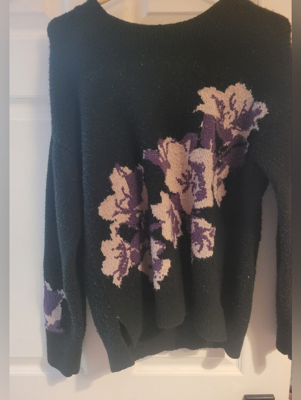 Peyton Primrose Vintage Black Floral Knit Sweater